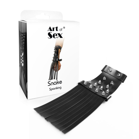 Шкіряна БДСМ рукавичка-хлист Art of Sex - Snake - фото №3