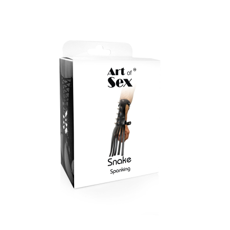 Шкіряна БДСМ рукавичка-хлист Art of Sex - Snake - фото №4