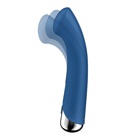 Вібратор з ротацією Satisfyer Spinning G-Spot 1 Blue, плоский майданчик для стимуляції точки G - фото №2