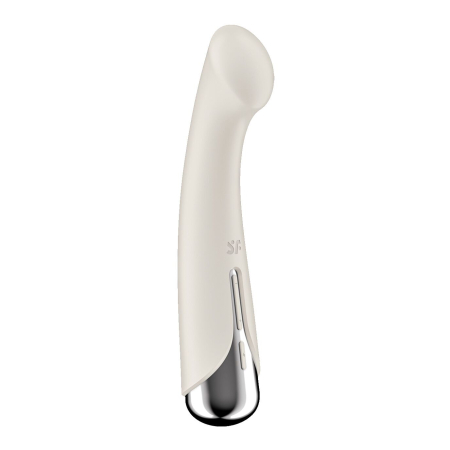 Вібратор з ротацією Satisfyer Spinning G-Spot 1 Beige, плоский майданчик для стимуляції точки G - фото №5