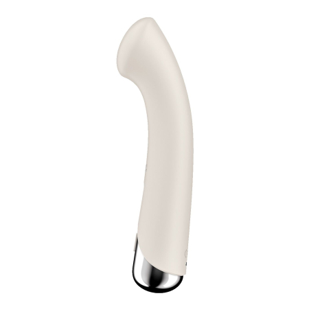 Вібратор з ротацією Satisfyer Spinning G-Spot 1 Beige, плоский майданчик для стимуляції точки G - фото №3