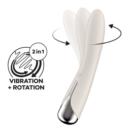 Вібратор точки G з обертанням Satisfyer Spinning Vibe 1 Beige, 2 мотори - фото