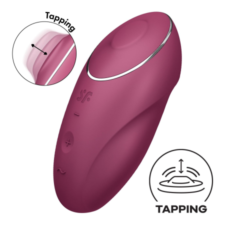 Вібростимулятор-пульсатор Satisfyer Tap & Climax 1 Red, ефект постукування пальцем, 2 мотори - фото
