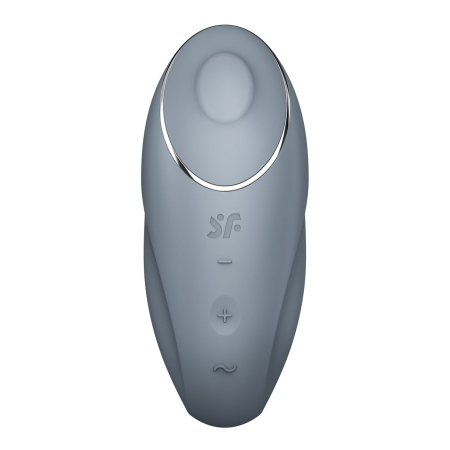 Вібростимулятор-пульсатор Satisfyer Tap & Climax 1 Bluegrey, ефект постукування пальцем, 2 мотори - фото №3
