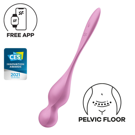 Вагінальні смарт-кульки з вібрацією Satisfyer Love Birds 1 Connect App Pink, 78 г - фото