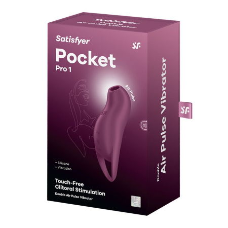 Вакуумний кліторальний стимулятор з вібрацією Satisfyer Pocket Pro 1 Purple - фото №5