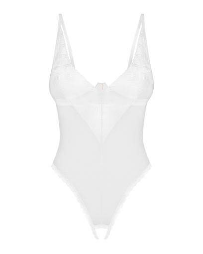 Боді з доступом Obsessive Alissium crotchless teddy, XS/S, ліф з м’якою чашкою, високі трусики №3