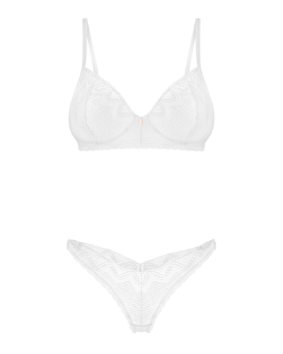 Комплект Obsessive Alissium 2-pcs set, XS/S, мереживо, ліф з м’якою чашкою, трусики танга - фото №6