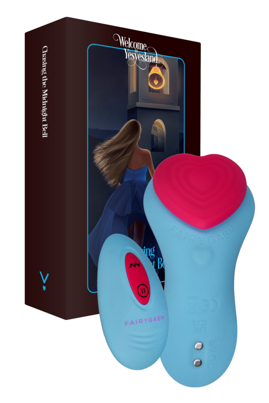 Вібратор у трусики FairyGasm HeartGem blue, на магніті, пульт ДК 