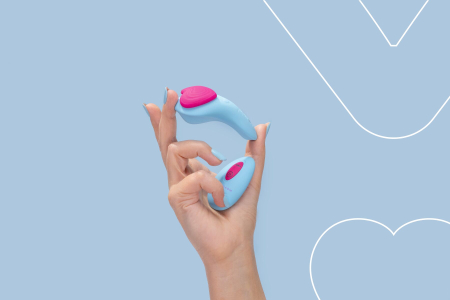 Вібратор у трусики FairyGasm HeartGem blue, на магніті, пульт ДК №9