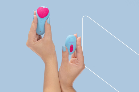 Вібратор у трусики FairyGasm HeartGem blue, на магніті, пульт ДК №10