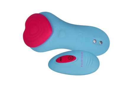 Вібратор у трусики FairyGasm HeartGem blue, на магніті, пульт ДК №8