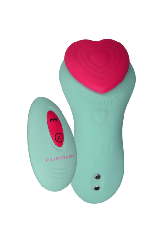 Вібратор у трусики FairyGasm HeartGem green, на магніті, пульт ДК - фото №2