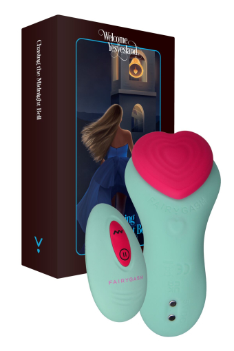 Вібратор у трусики FairyGasm HeartGem green, на магніті, пульт ДК - фото