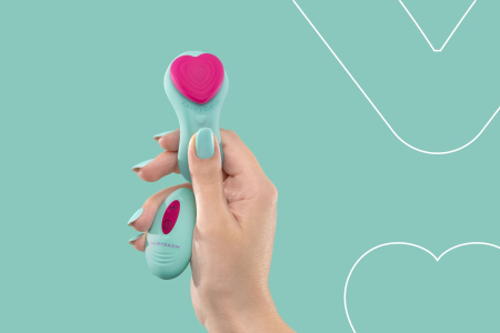 Вібратор у трусики FairyGasm HeartGem green, на магніті, пульт ДК - фото №10