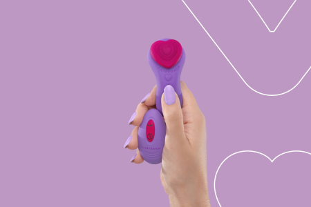 Вібратор у трусики FairyGasm HeartGem violet, на магніті, пульт ДК - фото №10