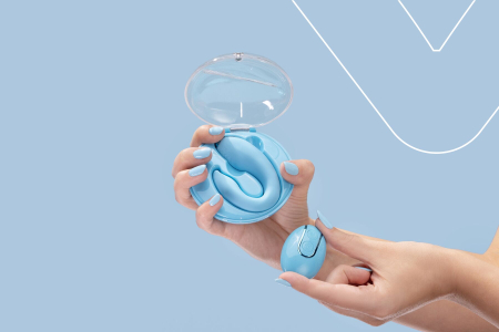 Вібратор для пар FairyGasm PleasureBerry blue, зарядний кейс, пульт ДК - фото №9