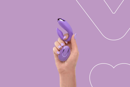 Вібратор для пар FairyGasm PleasureBerry violet, зарядний кейс, пульт ДК - фото №10