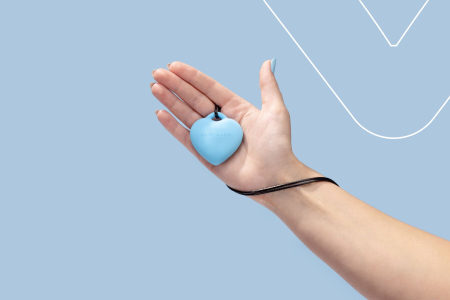 Мінівібратор «Сердечко» FairyGasm PleasureStone blue, 9 режимів, на шнурку - фото №6