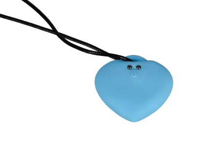 Мінівібратор «Сердечко» FairyGasm PleasureStone blue, 9 режимів, на шнурку - фото №3
