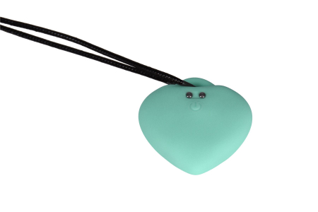 Мінівібратор «Сердечко» FairyGasm PleasureStone green, 9 режимів, на шнурку - фото №3