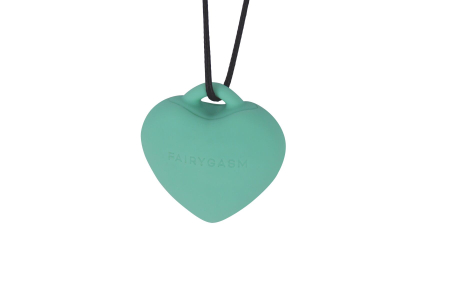 Мінівібратор «Сердечко» FairyGasm PleasureStone green, 9 режимів, на шнурку - фото №4