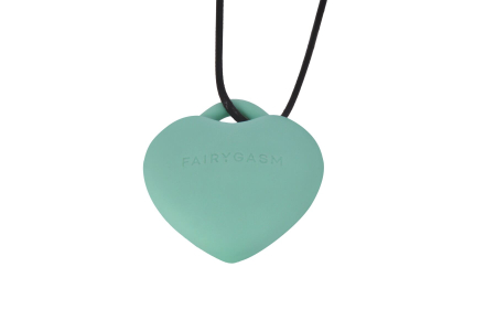 Мінівібратор «Сердечко» FairyGasm PleasureStone green, 9 режимів, на шнурку - фото №2