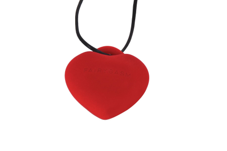 Мінівібратор «Сердечко» FairyGasm PleasureStone red, 9 режимів, на шнурку - фото №2