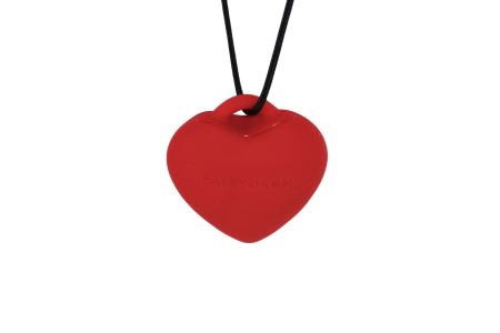 Мінівібратор «Сердечко» FairyGasm PleasureStone red, 9 режимів, на шнурку - фото №4