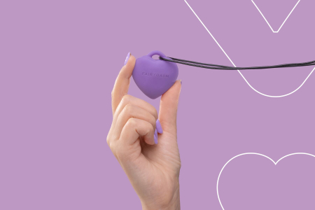 Мінівібратор «Сердечко» FairyGasm PleasureStone violet, 9 режимів, на шнурку - фото №6