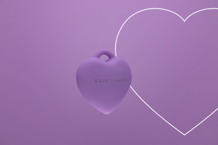 Мінівібратор «Сердечко» FairyGasm PleasureStone violet, 9 режимів, на шнурку - фото №5