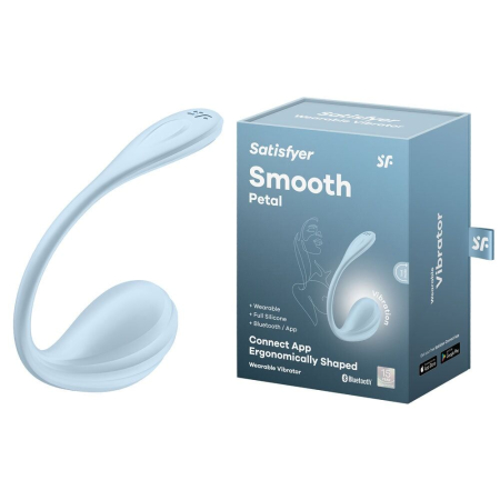 Смарт-віброяйце Satisfyer Smooth Petal Connect App Light Blue - фото №8