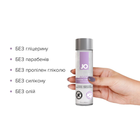 Змазка на водній основі JO AGAPE — ORIGINAL (240 мл) без гліцерину, гліколю та парабенів - фото №2
