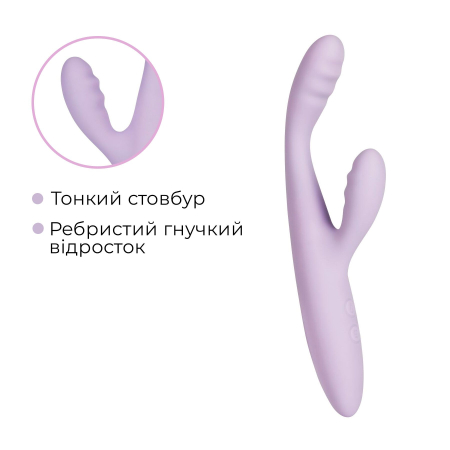 Тонкий кролик-вібратор Svakom Cici+ 2 Lilac, керування зі смартфона, підігрів до 38 °C - фото №6