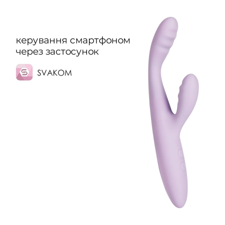 Тонкий кролик-вібратор Svakom Cici+ 2 Lilac, керування зі смартфона, підігрів до 38 °C - фото №2