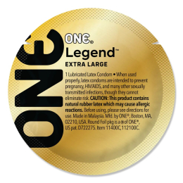 Презерватив ONE Legend XL, 1 шт, збільшений розмір, розширення на кінці, зі змазкою - фото