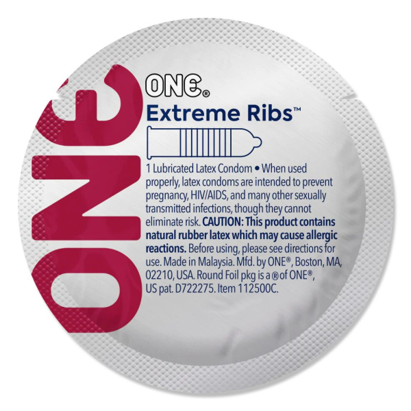 Презерватив ONE Extreme Ribs, 1 шт, ребристий, зі змазкою - фото