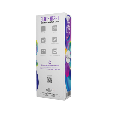 Анальний стимулятор Alive Black Heart Teal Black, макс. діаметр 3,6 см - фото №4