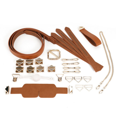 БДСМ-набір LOCKINK Bondage & Restraint Brown Set - фото №2