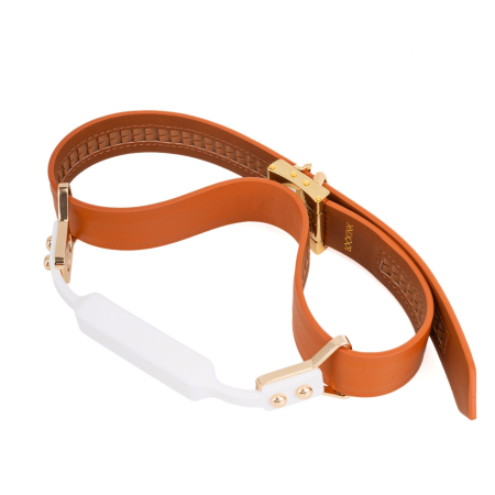 Шкіряний кляп з 2-ма насадками LOCKINK Ball-Gag & Gag-bite Set - Brown - фото №5