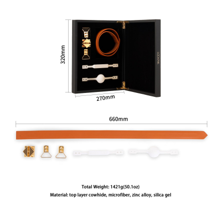 Шкіряний кляп з 2-ма насадками LOCKINK Ball-Gag & Gag-bite Set - Brown - фото №6