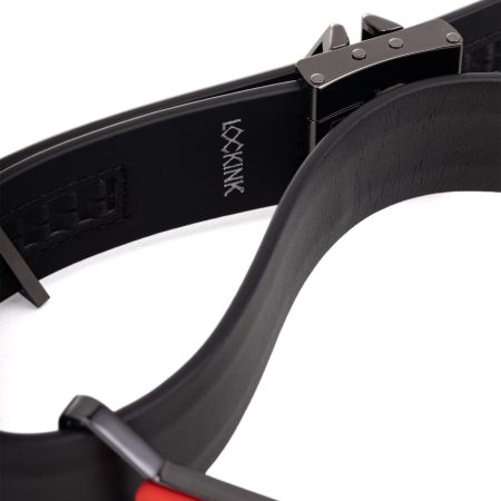 Шкіряний кляп з 2-ма насадками LOCKINK Ball-Gag & Gag-bite Set - Black - фото №2