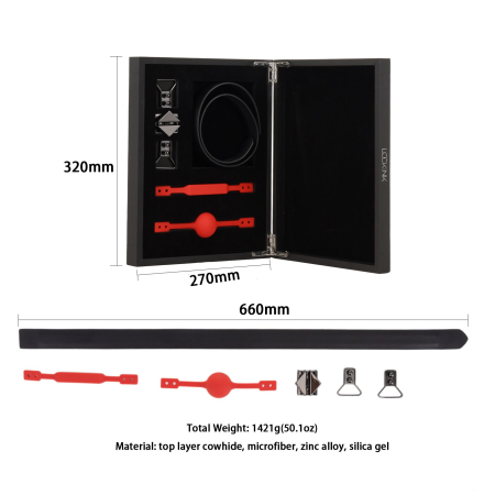 Шкіряний кляп з 2-ма насадками LOCKINK Ball-Gag & Gag-bite Set - Black - фото №8