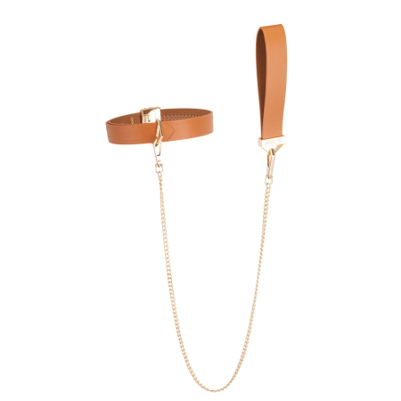 Повідець LOCKINK Tied Collar with Leash Set - Brown - фото №2