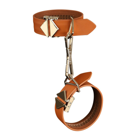 Наручники LOCKINK Wristcuffs/Anklecuffs Brown Set - фото