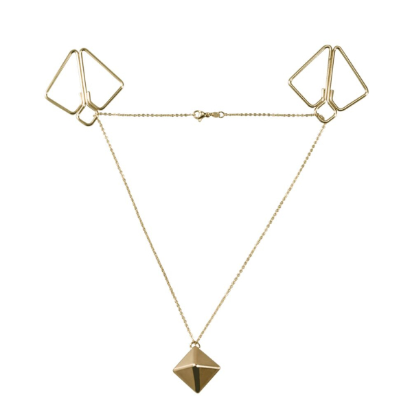 Затискачі для сосків з важкою підвіскою LOCKINK Nipple Clamps with Heavy Pendant - Golden 