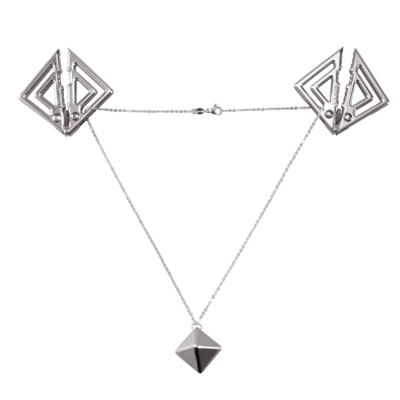 Затискачі для сосків з важкою підвіскою LOCKINK Adjustable Nipple Clamps with Heavy Pendant - Grey 