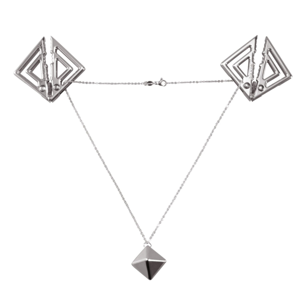 Затискачі для сосків з важкою підвіскою LOCKINK Adjustable Nipple Clamps with Heavy Pendant - Grey 