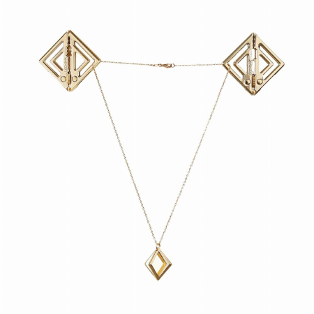 Затискачі для сосків з легкої підвіскою LOCKINK Adjustable Nipple Clamps with Light Pendant - Golden 