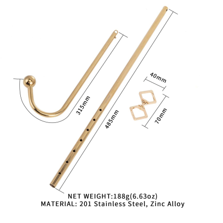 Анальний гак LOCKINK Golden Adjustable Anal Hook Set - фото №3